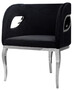 Casa Padrino Luxus Samt Sessel Schwarz / Silber 78 x 55 x H. 59 cm - Wohnzimmer Sessel - Hotel Sessel - Wohnzimmer M�bel - Luxus M�bel - Wohnzimmer Einrichtung - Luxus Einrichtung - M�bel Luxus