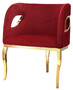 Casa Padrino Luxus Samt Sessel Rot / Gold 78 x 55 x H. 59 cm - Wohnzimmer Sessel - Hotel Sessel - Wohnzimmer M�bel - Luxus M�bel - Wohnzimmer Einrichtung - Luxus Einrichtung - M�bel Luxus
