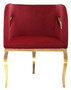 Casa Padrino Luxus Samt Sessel Rot / Gold 78 x 55 x H. 59 cm - Wohnzimmer Sessel - Hotel Sessel - Wohnzimmer M�bel - Luxus M�bel - Wohnzimmer Einrichtung - Luxus Einrichtung - M�bel Luxus