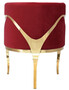 Casa Padrino Luxus Samt Sessel Rot / Gold 78 x 55 x H. 59 cm - Wohnzimmer Sessel - Hotel Sessel - Wohnzimmer M�bel - Luxus M�bel - Wohnzimmer Einrichtung - Luxus Einrichtung - M�bel Luxus