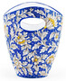 Casa Padrino Luxus Keramik Eiseimer Blau / Mehrfarbig  27 x H. 25 cm - Handgefertigter & handbemalter Eisk�bel - Weink�hler - Sektk�hler - Champagnerk�hler - Luxus Qualit�t - Made in Italy 