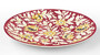 Casa Padrino Luxus Keramik Teller 6er Set Rot / Mehrfarbig  40 cm - Handgefertigte & handbemalte Essteller mit Blumendesign - Hotel & Restaurant Accessoires - Luxus Qualit�t - Made in Italy