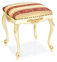 Casa Padrino Luxus Barock Hocker Creme / Rot / Wei� / Beige - Handgefertigter Barockstil Sitzhocker - Barock M�bel - Edel & Prunkvoll