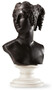 Casa Padrino Luxus Jugendstil B�ste G�ttin Schwarz / Braun - Handgefertigte Deko Skulptur aus hochwertigem Massivholz - Barock & Jugendstil Deko Accessoires - Luxus Qualit�t - Made in Italy