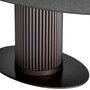 Casa Padrino Luxus Esstisch Schwarz / Bronze 200 x 119 x H. 78,5 cm - Ovaler K�chentisch mit Keramik Tischplatte in Marmoroptik - Esszimmer M�bel - K�chen M�bel - Luxus M�bel - Luxus Qualit�t