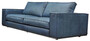 Casa Padrino Luxus Leder Sofa Blau 240 x 106 x H. 83 cm - Echtleder Wohnzimmer Sofa - Wohnzimmer M�bel - Leder M�bel - Luxus M�bel
