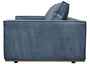 Casa Padrino Luxus Leder Sofa Blau 240 x 106 x H. 83 cm - Echtleder Wohnzimmer Sofa - Wohnzimmer M�bel - Leder M�bel - Luxus M�bel