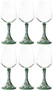 Casa Padrino Luxus Keramik Weinglas 6er Set Gr�n / Mehrfarbig H. 23,5 cm - Handgefertigte & handbemalte Weingl�ser - Hotel & Restaurant Accessoires - Luxus Qualit�t - Made in Italy