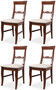 Casa Padrino Biedermeier Esszimmer Stuhl 4er Set Bronze / Wei� / Dunkelbraun 43 x 52 x H. 96 cm - Massivholz K�chen St�hle - Massivholz Esszimmer M�bel - Biedermeier Esszimmer M�bel