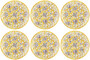 Casa Padrino Luxus Keramik Teller 6er Set Gelb / Mehrfarbig  40 cm - Handgefertigte & handbemalte Essteller mit Blumendesign - Hotel & Restaurant Accessoires - Luxus Qualit�t - Made in Italy