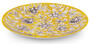 Casa Padrino Luxus Keramik Teller 6er Set Gelb / Mehrfarbig  40 cm - Handgefertigte & handbemalte Essteller mit Blumendesign - Hotel & Restaurant Accessoires - Luxus Qualit�t - Made in Italy