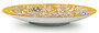 Casa Padrino Luxus Keramik Teller 6er Set Gelb / Mehrfarbig  40 cm - Handgefertigte & handbemalte Essteller mit Blumendesign - Hotel & Restaurant Accessoires - Luxus Qualit�t - Made in Italy