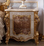 Casa Padrino Luxus Barock Nachtkommode mit 3 Schubladen Wei� / Braun / Gold