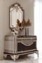 Casa Padrino Luxus Barock Kommode mit Wandspiegel Dunkelbraun / Grau / Gold