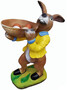 Casa Padrino Osterdeko Figur Hase mit Sch�ssel Mehrfarbig H. 67 cm 
