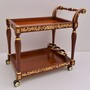 Casa Padrino Luxus Barock Trolley Braun / Gold 97 cm - Barockstil Servierwagen - Made in Italy