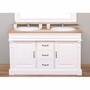 Casa Padrino Landhausstil Doppel Waschbeckenschrank Wei� / Naturfarben 150 cm
