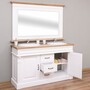 Casa Padrino Landhausstil Doppel Waschbeckenschrank Wei� / Naturfarben 150 cm