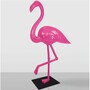 Casa Padrino XXL Deko Skulptur Flamingo Pink / Schwarz H. 210 cm - Garten Figur 
