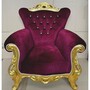 Casa Padrino Luxus Barock Sessel mit Glitzersteinen Bordeauxrot / Gold - Barockstil M�bel