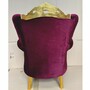 Casa Padrino Luxus Barock Sessel mit Glitzersteinen Bordeauxrot / Gold - Barockstil M�bel