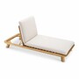 Casa Padrino Luxus Teakholz Gartenliege Naturfarben / Sandfarben - Luxus Poolliege