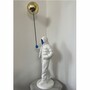 Casa Padrino Deko Skulptur Junge mit Luftballon Wei� / Blau / Gold H. 80 cm