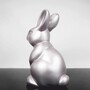 Casa Padrino Deko Figur Hase / Osterhase Silber H. 45 cm - Oster Deko Accessoires
