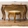 Casa Padrino Luxus Barock Konsole mit Wandspiegel und Hocker Braun / Gold - Barock M�bel