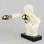 Casa Padrino Deko Skulptur Boxer Creme / Gold / Schwarz H. 52 cm - Deko Figur 