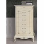 Casa Padrino Luxus Barock Kommode mit 7 Schubladen Creme / Silber H. 135 cm - Made in Italy