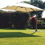 Casa Padrino Luxus Ampelschirm mit St�nder Beige / Braun 400 cm - Garten Accessoires