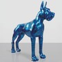 Casa Padrino XXL Deko Skulptur Deutsche Dogge Blau / Schwarz 130 cm - Garten Figur