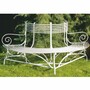 Casa Padrino Jugendstil Gartenbank Wei� 180 x H. 88 cm - Handgeschmiedete Garten M�bel 