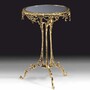 Casa Padrino Luxus Barock Bronze Beistelltisch mit Glasplatte Gold H. 49 cm - Barock M�bel 