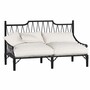 Casa Padrino Luxus Jugendstil Sofa Schwarz / Creme 190 cm - Garten & Hotel M�bel