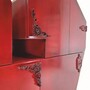 Casa Padrino Luxus Barock Schrank in Herzform Rot / Bunt H. 155 cm - Barock M�bel