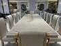 Casa Padrino Luxus Barock Esszimmer Set Creme / Wei� / Gold - 1 Esstisch & 10 Esszimmer St�hle