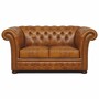 Casa Padrino Luxus Chesterfield Leder 2er Sofa Vintage Braun / Dunkelbraun 170 cm 