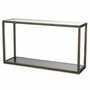Casa Padrino Luxus Aluguss Konsole mit Glasplatten Bronze / Grau 140 cm - Luxus M�bel