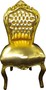 Barock Esszimmer Stuhl Gold / Gold 
