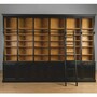 Casa Padrino Landhausstil B�cherschrank mit Leiter Antik Schwarz / Naturfarben 500 cm