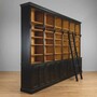 Casa Padrino Landhausstil B�cherschrank mit Leiter Antik Schwarz / Naturfarben 500 cm