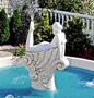 Casa Padrino Jugendstil Springbrunnen Frau auf Muschel Wei� / Grau  500 x H. 192 cm