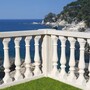Casa Padrino Barock Balustrade mit S�ule Cremewei� 128 x 28 x H. 101 cm - Barockstil Gel�nder - Garten & Terrassen Deko Accessoires