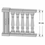 Casa Padrino Barock Balustrade mit S�ule Cremewei� 128 x 28 x H. 101 cm - Barockstil Gel�nder - Garten & Terrassen Deko Accessoires