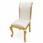 Casa Padrino Luxus Barock Esszimmer Stuhl 6er Set Wei� / Gold - Prunkvolle Barock Esszimmer M�bel