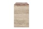 Casa Padrino Luxus Marmor Beistelltisch Beige / Weinrot 40 x 40 x H. 60 cm - Runder Beistelltisch mit skulpturalem Fu� aus hochwertigem Marmor mit Rosso Levanto Partien - Luxus M�bel