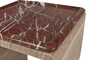 Casa Padrino Luxus Marmor Beistelltisch Beige / Weinrot 40 x 40 x H. 60 cm - Runder Beistelltisch mit skulpturalem Fu� aus hochwertigem Marmor mit Rosso Levanto Partien - Luxus M�bel