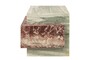 Casa Padrino Luxus Marmor Beistelltisch Gr�n / Rosa 45 x 45 x H. 41 cm - Niedriger blockf�rmiger Beistelltisch aus hochwertigem Indian Green Onyx und Rosalia Pink Marmor - Luxus M�bel